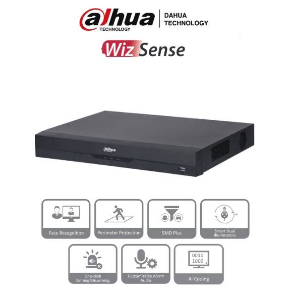 Imagen 1 del producto “DAHUA XVR5216AN-I3 - DVR de 16 Ch de 5 Mp Lite/ WizS/ H.265+/ 2 Bahías de DD/ 16 Ch HDCVI +8 Canales IP/ Hasta 24 Ch IP/ 2ch Rfacial/SMD+ - ”