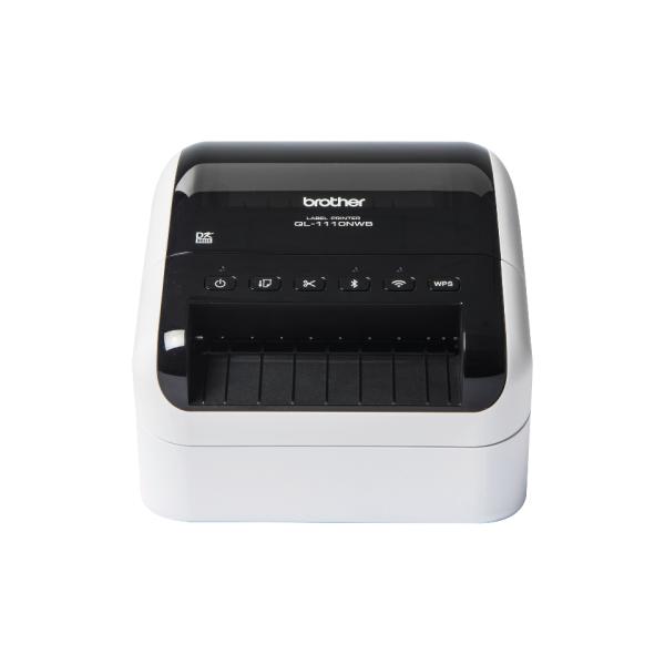 Imagen 1 del producto “Impresora de etiquetas Brother QL1110NWB - térmica directa, Wifi, LAN, imprime etiquetas de papel de hasta 4 pulg. de ancho y hasta 69 etiquetas/minuto ”
