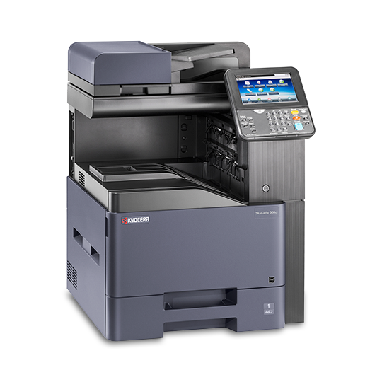 Imagen 1 del producto “Multifuncional láser KYOCERA TASKalfa 308ci 1102V42US0 - 3 en 1 color A4, carta/oficio, 32/32PPM, 1, 200 x 1, 200DPI, dúplex estándar, fax opcional, RADF 75 h ”
