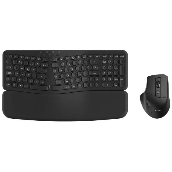 Imagen 1 del producto “Kit Teclado y Mouse Acteck Creator Ultra CONFORT MK650  Teclado y Mouse Ergonómico Inalámbrico - Teclado de Membrana 2.4Mhz, 2 Baterías AAA Incluidas ”