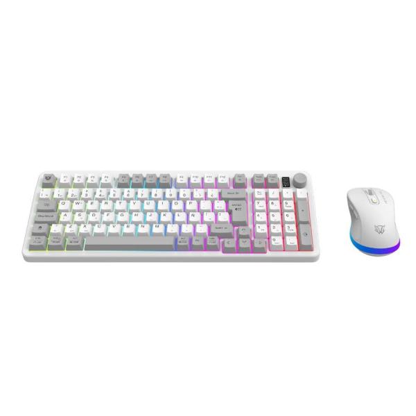 Imagen 1 del producto “Kit Teclado y Mouse Squad Conquest PRO  KG525 Balam Rush Azender Series - Alcance 10m, Iluminacion RGB Personalizable, Color Blanco. AC-940436 ”