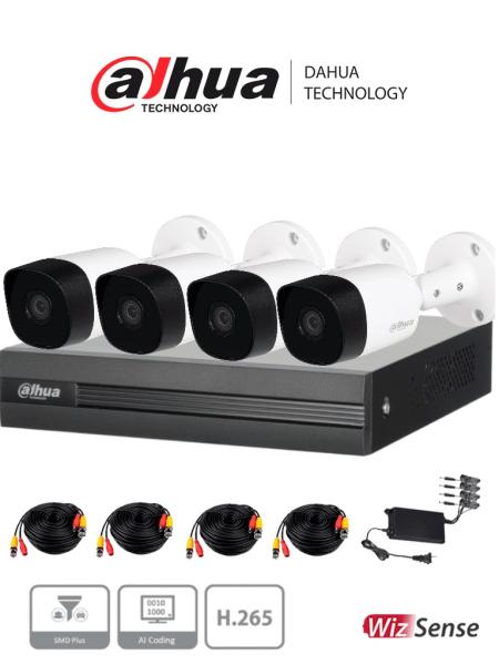Imagen 1 del producto “Kit de videovigilancia Dahua Technology DH-KIT/XVR1B04H-I/4-B2A51N-0280B-S2 - Interior y exterior, Alámbrico, 4, 2592 x 1944 Pixeles, 5 MP ”