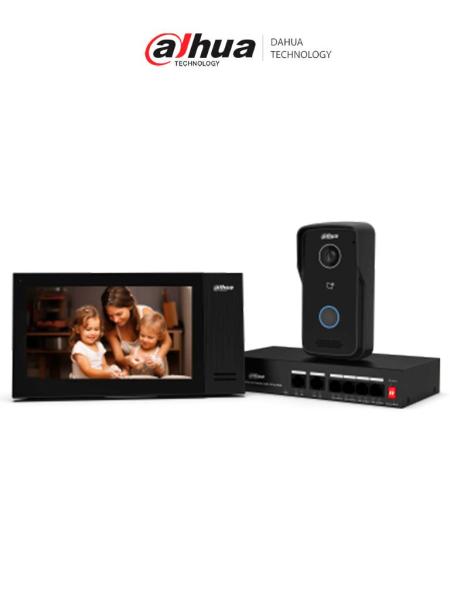 Imagen 1 del producto “Kit DAHUA KITKTP02 -V2 - Kit de videoportero IP con monitor táctil de 7 - ”