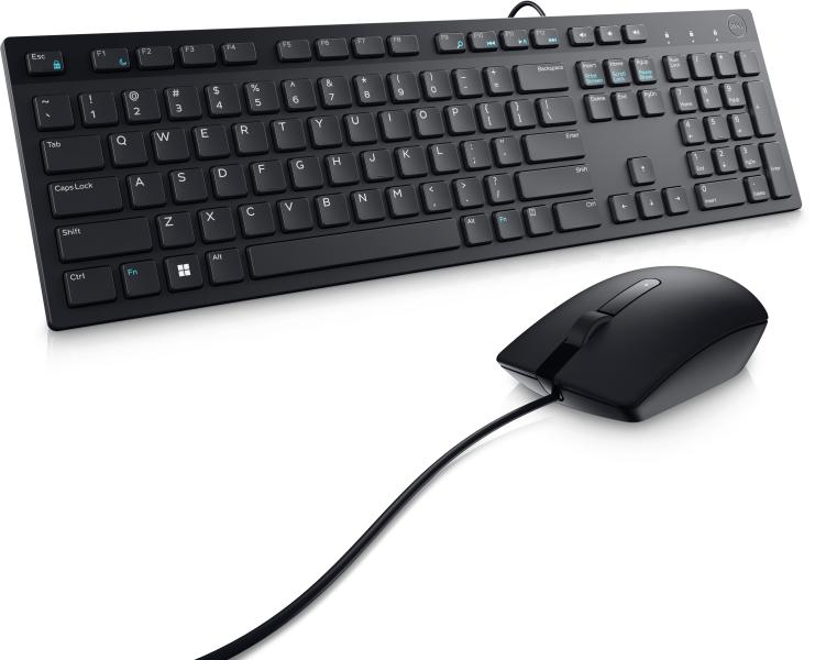 Imagen 1 del producto “Kit de Teclado y Mouse Óptico DELL KM300C (580-AKKW) - Alámbrico, USB 2.0, Negro, Español. ”