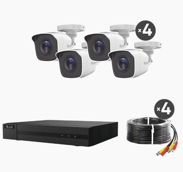 Imagen 1 del producto “KIT TurboHD 1080p / DVR 4 canales / 4 Cámaras Bala de Metal / H.265+ / 1 Fuente de Poder Profesional / Accesorios de Instalación - ”