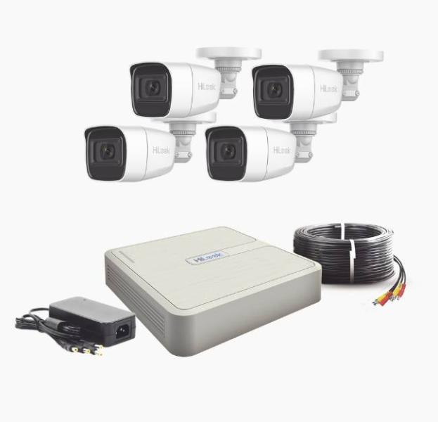Imagen 1 del producto “(MICRÓFONO Integrado) Kit TurboHD 1080p Lite / DVR 4 canales / Audio por Coaxitron / 4 Cámaras Bala de Policarbonato con Micrófono Integrado - ”