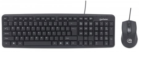 Imagen 1 del producto “178464 Kit teclado y mouse optico de 1000 ppp - teclado con diseño ergonómico y con amplia área de trabajo, Garantia 3 años. ”