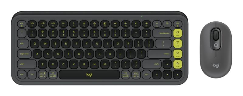 Imagen 1 del producto “Kit Logitech POP 920-013052 Teclado y mouse Bluetooth. Color grafito y verde. - ”