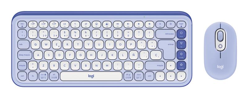 Imagen 1 del producto “Kit Logitech POP 920-013054 Teclado y mouse Bluetooth. Color lila y blanco. - ”