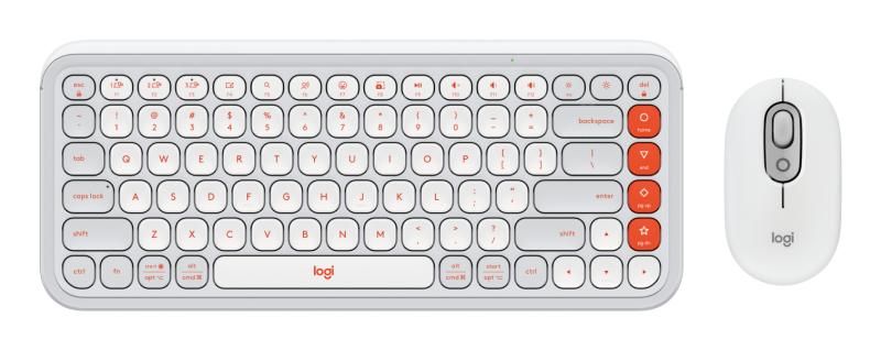 Imagen 1 del producto “Kit Logitech POP 920-013055 Teclado y mouse Bluetooth Color gris y naranja. - ”