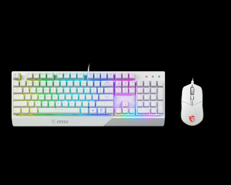 Imagen 1 del producto “Kit Teclado y Mouse MSI GK30 - Estándar, 104 teclas, Blanco, 3200 DPI ”