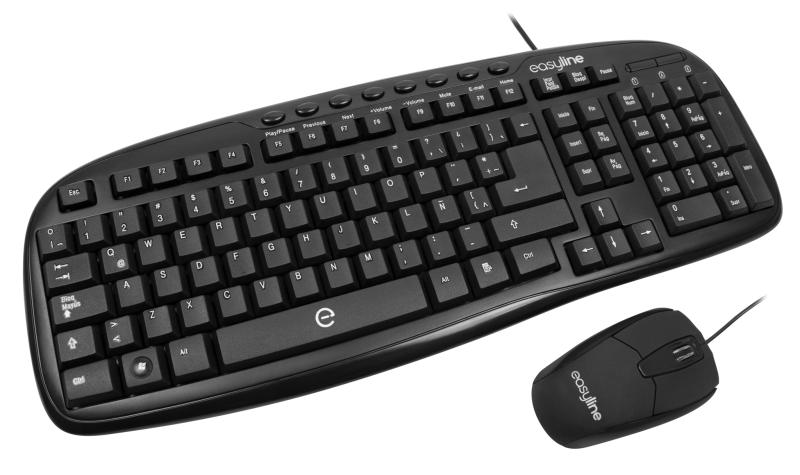 Imagen 1 del producto “Kit Teclado / Mouse Easy Line Balance - 102 teclas, Negro, 1000 DPI ”