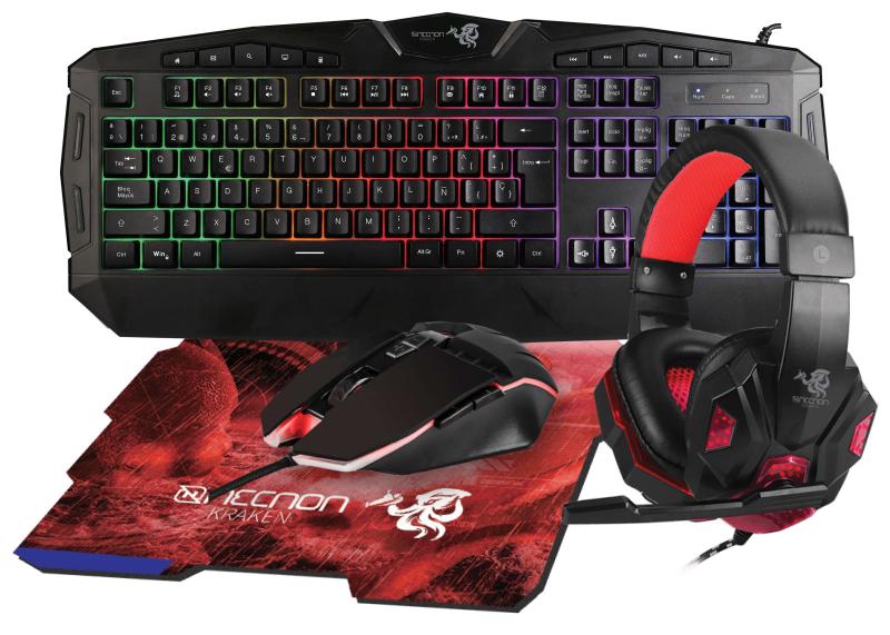 Imagen 1 del producto “KIT GAMING 4 EN 1 NGC-KRAKEN AUDIFONOS LED TECLADO 114 TECLAS MOUSE 7 BOTONES HASTA 3200DPI MOUSEPAD ROJO - ”