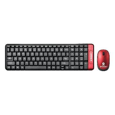 Imagen 1 del producto “Kit Teclado y Mouse inalámbrico - compacto, Español, Negro/Rojo, 10 m, 6000632 BROBOTIX ”