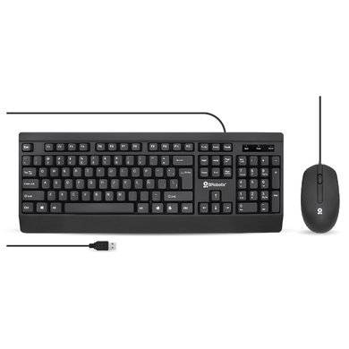 Imagen 1 del producto “Kit teclado y mouse - Alámbrico USB, 1200 DPI, antiderrames, ultra silencioso, en español, Negro, BROBOTIX 6007198 ”