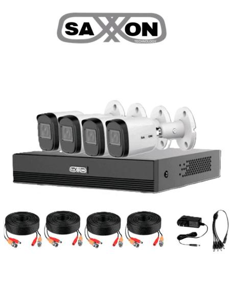 Imagen 1 del producto “SAXXON SUA-KIT/XVR1E04-I/4-B20M-0280B-Kit de 4Canales HDCVI 1080P/4 Cámaras B20M de 2.8mm  100°/Dvr Soporta Hasta 5 Canales IP y Detección de Movimien - ”