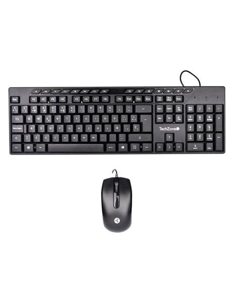 Imagen 1 del producto “KIT TECLADO Y MOUSE  ALAMBRICO MULTIMEDIA BASICO 105 TECLAS + 15 MULTIMEDIA - QWERTY. CABLE USB. MOUSE CON 3 BOTONES. DPI: 100 y CABLE 130 CM. ”