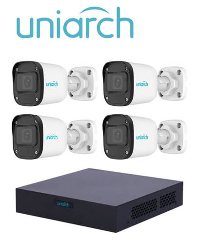 Imagen 1 del producto “Kit de videovigilancia UNIARCH XVR301-04F/4*UAC-B112-F28 - 4, 1920 x 1080 Pixeles ”