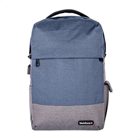 Imagen 1 del producto “Backpack Strong Blue TechZone - de 15.6 pulgadas, múltiples compartimientos, organizador frontal, costuras y asas reforzadas, garantía limitada de por vida. ”