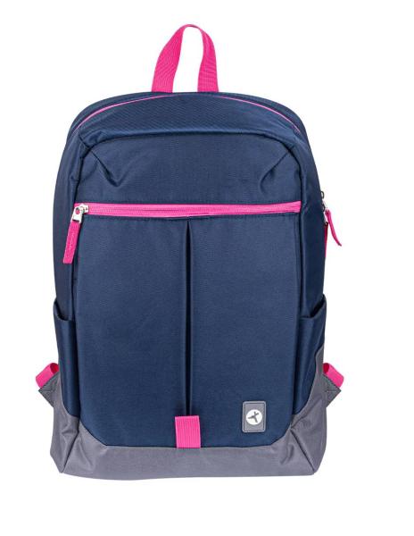 Imagen 1 del producto “Backpack RAINBOW TZLBP26-A  TECHZONE COLORS 16 - color Azul con detalles gris y rosa, 100  Poliester GARANTIA LIMITADA DE POR VIDA. ”