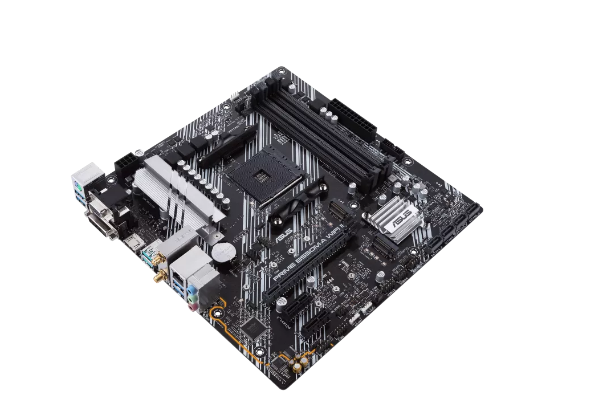 Imagen 1 del producto “Tarjeta Madre ASUS PRIME B550M-A WIFI IImicro ATX - AMD, Ryzen AM4, PCIe 4, Wi-Fi 6, HDMI, DVI-D, D-Sub, SATA 6 Gbps, USB 3.2 Gen 2 Tipo A y Aura Sync RGB ”