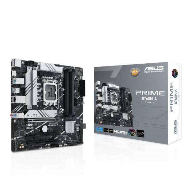 Imagen 1 del producto “MB ASUS PRIME B760M-A-CSM Intel ® Socket LGA1700 para procesadores Intel ® Core™ de 14.ª - 13.ª y 12.ª generacion, Micro-ATX ”