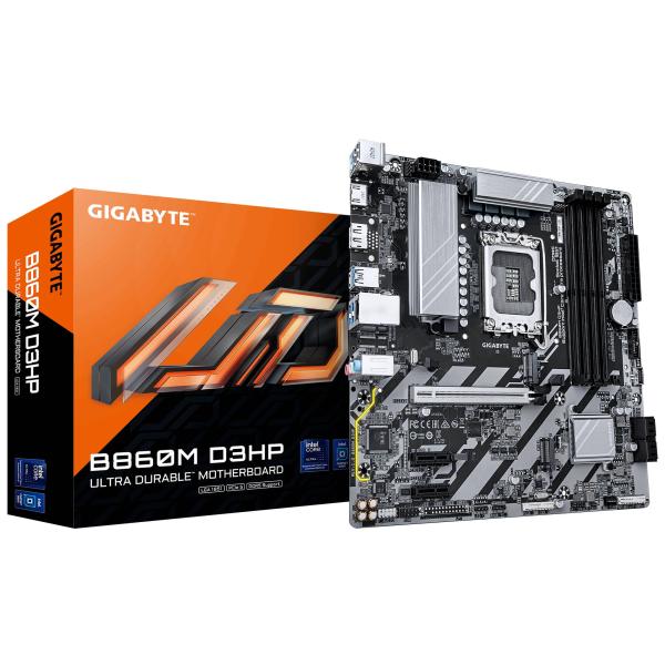 Imagen 1 del producto “Motherboards GIGABYTE B860M D3HP - DDR5, 256 GB, Intel, Micro ATX ”