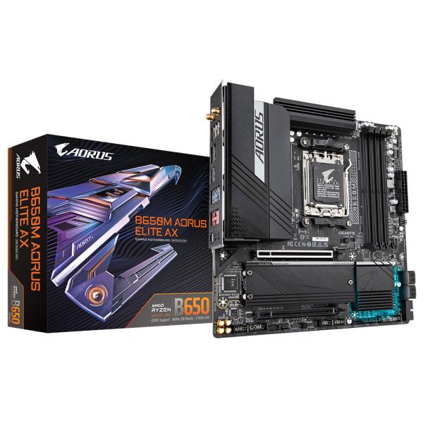 Imagen 1 del producto “Motherboard GIGABYTE B650M AORUS ELITE AX Procesador AMD Socket AM5 - support for: AMD Ryzen ”