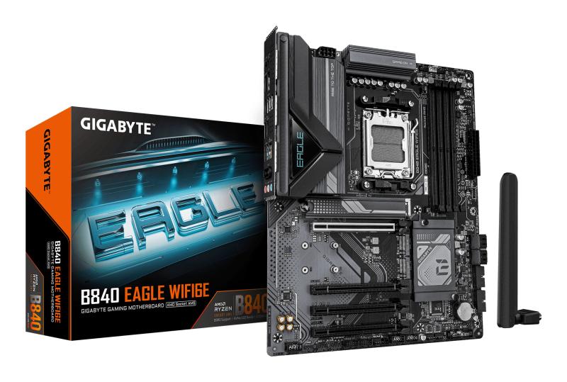 Imagen 1 del producto “TARJETA MADRE GIGABYTE ATX B840 EAGLE WF6E - DDR5, AM5, 256 GB, PARA AMD ”