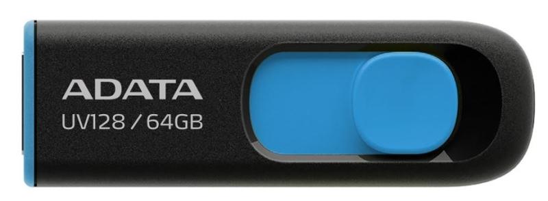 Imagen 1 del producto “Memoria USB ADATA UV128 - Negro, 64 GB, USB 3.2 (retrocompatible con 3.0 y 2.0), 100 MB/s, 40 MB/s ”