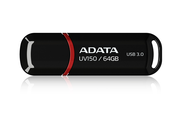 Imagen 1 del producto “Memoria USB ADATA UV150 - Negro, 64 GB, USB 3.2 (retrocompatible con 3.0 y 2.0), 100 MB/s ”