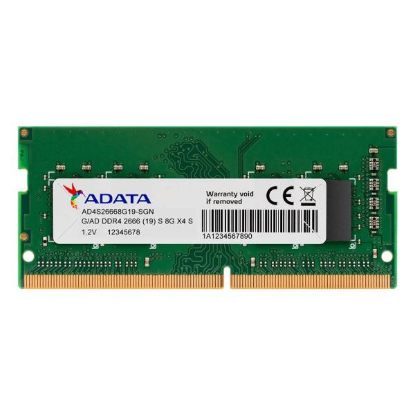 Imagen 1 del producto “Memoria ADATA AD4S26668G19-SGN - 8 GB, DDR4, 2666 MHz, SO-DIMM ”