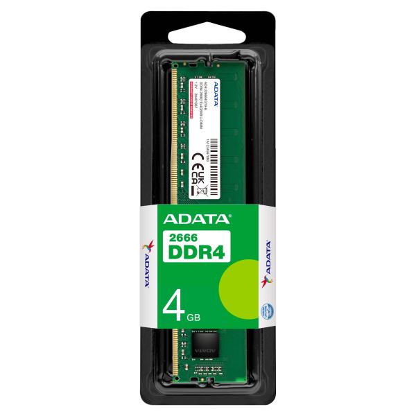 Imagen 1 del producto “Memoria Ram ADATA AD4U26664G19-SGN - 4 GB, DDR4, 2666 MHz, UDIMM ”