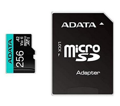 Imagen 1 del producto “Micro Secure Digital ADATA AUSDX256GUI3V30SA2-RA1 - 256 MB, Negro, Clase 10 ”