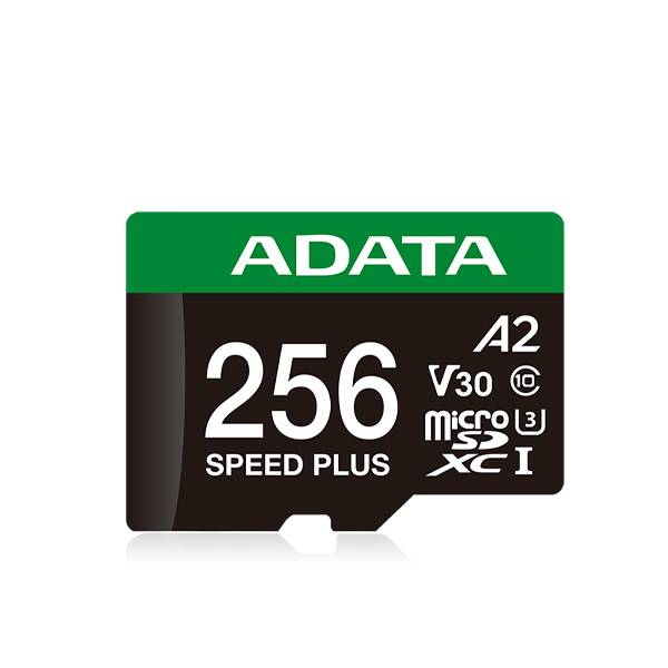 Imagen 1 del producto “Micro Secure Digital ADATA SPEED PLUS microSDXC UHS-I U3 Clase 10 - SD 6.0, V30 256GB Clase 10 (A2), Velocidad de lectura / escritura 180/160 MB/s UD256GUI3 ”