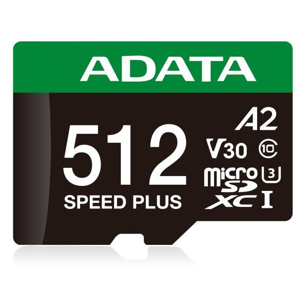Imagen 1 del producto “Micro Secure Digital ADATA SPEED PLUS microSDXC UHS-I U3 Clase 10 - SD 6.0, V30 512GB Clase 10 (A2), Velocidad de lectura / escritura 180/160 MB/s UD512GUI3 ”