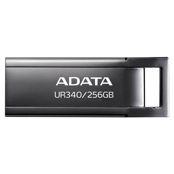Imagen 1 del producto “Memoria USB de 256GB UR340 3.2 Gen 1 (retrocompatible 3.0 y 2.0) - diseño elegante sin tapa. Color Metálico negro. AROY-UR340-256GBK ”