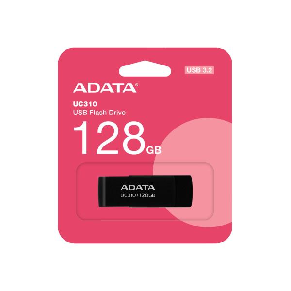 Imagen 1 del producto “Memoria USB de 128GB UR310 3.2 Gen 1 (retro compatible 3.0 y 2.0) - diseño material reciclado sin tapa. NEGRO. UC310-128G-RBK ”
