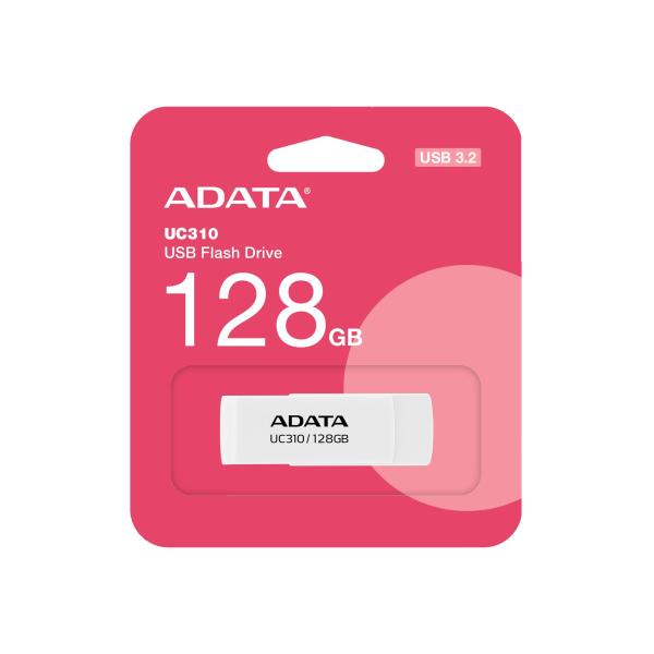 Imagen 1 del producto “Memoria USB de 128GB UR310 3.2 Gen 1 (retro compatible 3.0 y 2.0) - diseño material reciclado sin tapa. BLANCO. UC310-128G-RWH ”