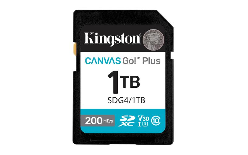 Imagen 1 del producto “MEMORIA SDXC KINGSTON CANVAS GO! PLUS G4 1TB R.200MB/S W.160MB/S CL10 UHS-I U3 V30 - ”