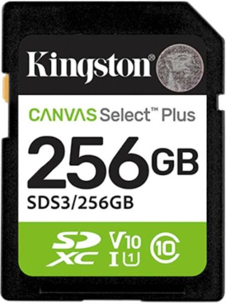 Imagen 1 del producto “MEMORIA SDXC KINGSTON CANVAS SELECT PLUS GEN3 256GB R.150MB/S CL10 UHS-I U1 V10 - ”