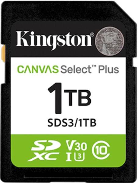 Imagen 1 del producto “MEMORIA SDXC KINGSTON CANVAS SELECT PLUS GEN3 1TB R.150MB/S CL10 UHS-I U3 V30 - ”