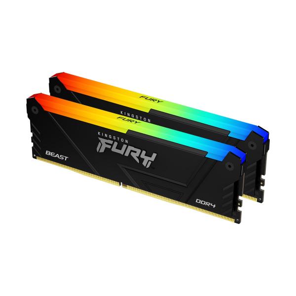 Imagen 1 del producto “MEMORIA RAM KINGSTON FURY BEAST BLACK XMP RGB DIMM DDR4 16GB (2x8GB) 3200MT/S CL16 1RX8 1.35V (KIT OF 2) - ”