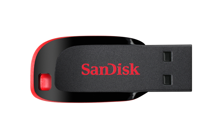 Imagen 1 del producto “Memoria USB SanDisk Cruzer Blade CZ50 - 128GB, USB-A 2.0, Lectura 150MB/s, Negro/Rojo ”