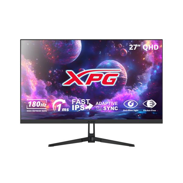 Imagen 1 del producto “Monitor Gaming XPG 27 Pulgadas RIFT R27Q8. Resolución: 2560×1440 (QHD). Frecuencia: 180 Hz. Puertos: HDMI 2.0 x2 - DisplayPort 1.4 x2. Negro. RIFT R27Q8-BKC ”