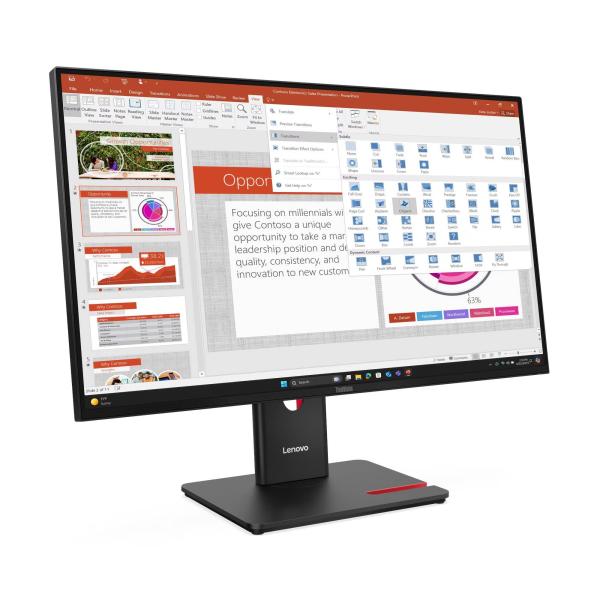 Imagen 1 del producto “Monitor Lenovo ThinkVision T27-40 - 27 pulgadas FHD, Resolución 1920x1080, Tiempo de respuesta de 4 ms, Color Negro, Garantía de 3 años ”