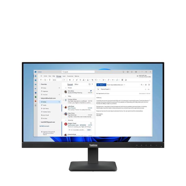 Imagen 1 del producto “Monitor Lenovo ThinkVision S24-4e - 23.8 pulgadas FHD. Resolución 1920x1080, Tiempo de respuesta de 4 ms, Color Raven Black, Garantía de 3 años ”