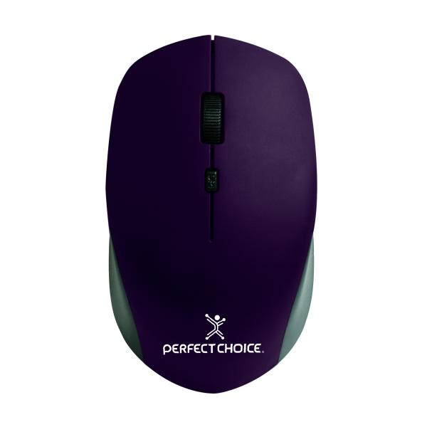 Imagen 1 del producto “Mouse Inalámbrico con Sensor Óptico Conector USB 1600 DPI Root Pro Color Morado | PERFECT CHOICE - ”