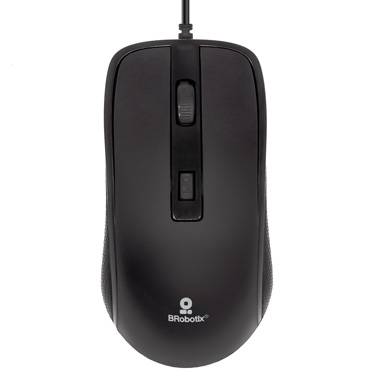 Imagen 1 del producto “MOUSE ALÁMBRICO USB - BÁSICO, USB 1600 DPI, 3 BOTONES, COLOR NEGRO, 6007204 BROBOTIX ”