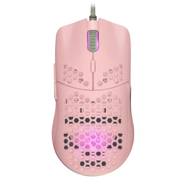 Imagen 1 del producto “Mouse  GAME FACTOR MOG601 - Juego, Laser, 16000 DPI, Rosa ”